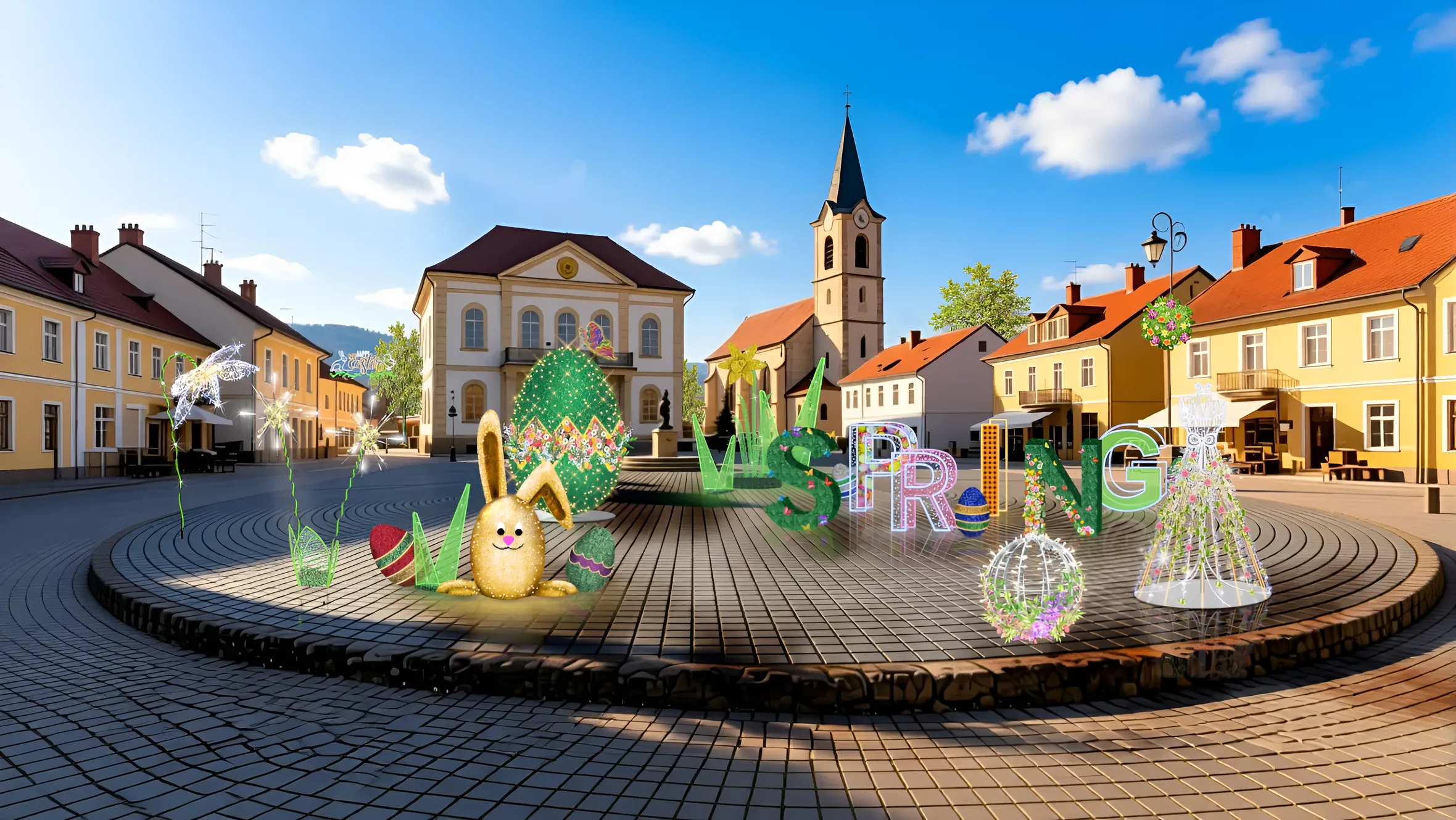 Platz-Inszenierung Frühling